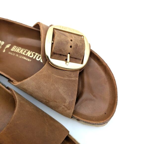 Birkenstock Madrid Big Buckle Sandals Unisex Cognac Size W8/M6 EU39 - Picture 10 of 13